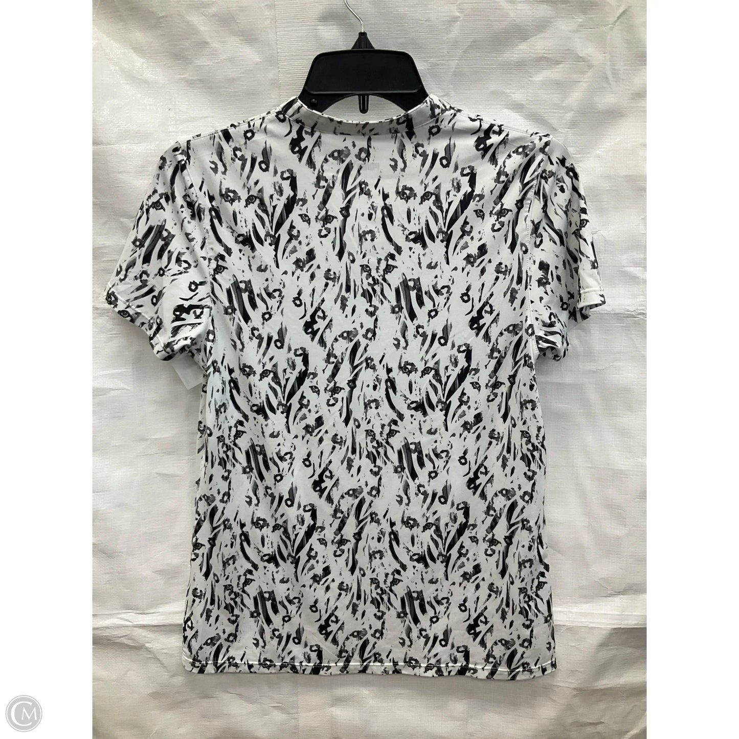 Athletic Top Short Sleeve By Puma In Black & White, Size: S