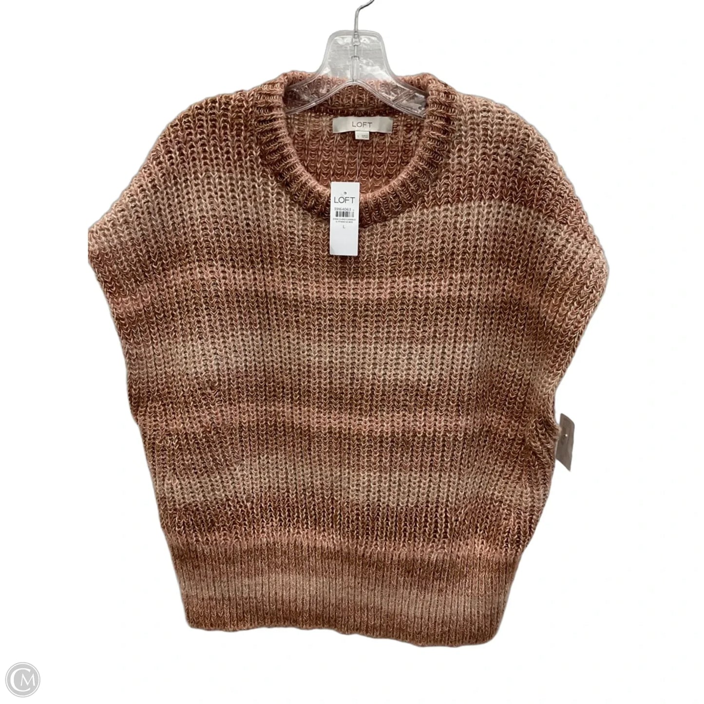 Top Sleeveless By Loft In Orange, Size: L