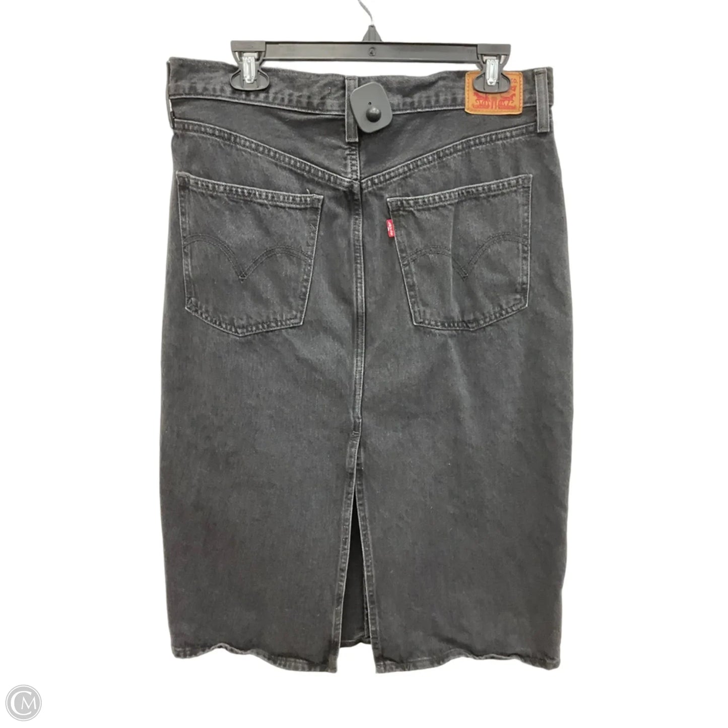 Skirt Midi By Levis In Black Denim, Size: 12