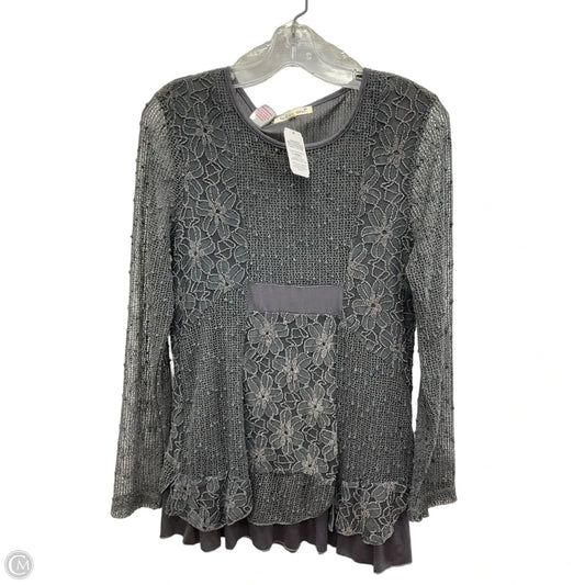 Top Long Sleeve By Indigo Soul In Grey, Size: S