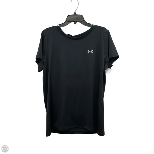 Athletic Top Short Sleeve By Under Armour In Black, Size: Xl