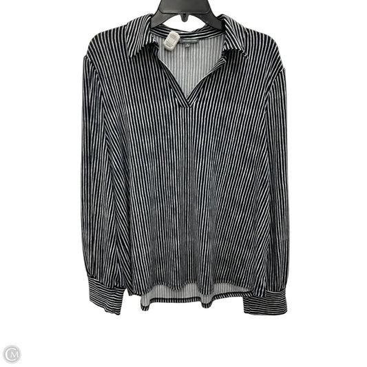 Top Long Sleeve By Adrianna Papell In Blue, Size: Xl