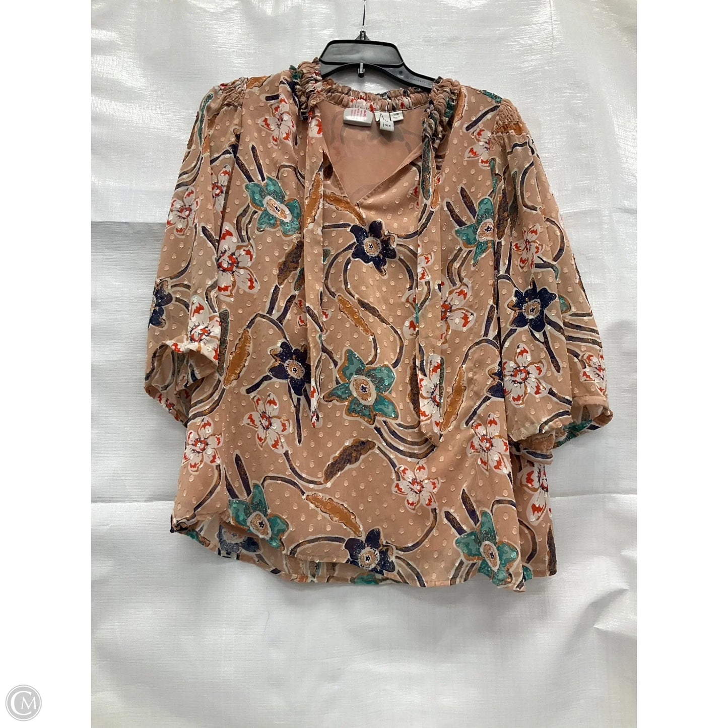 Top Short Sleeve By Joie In Multi-colored, Size: L
