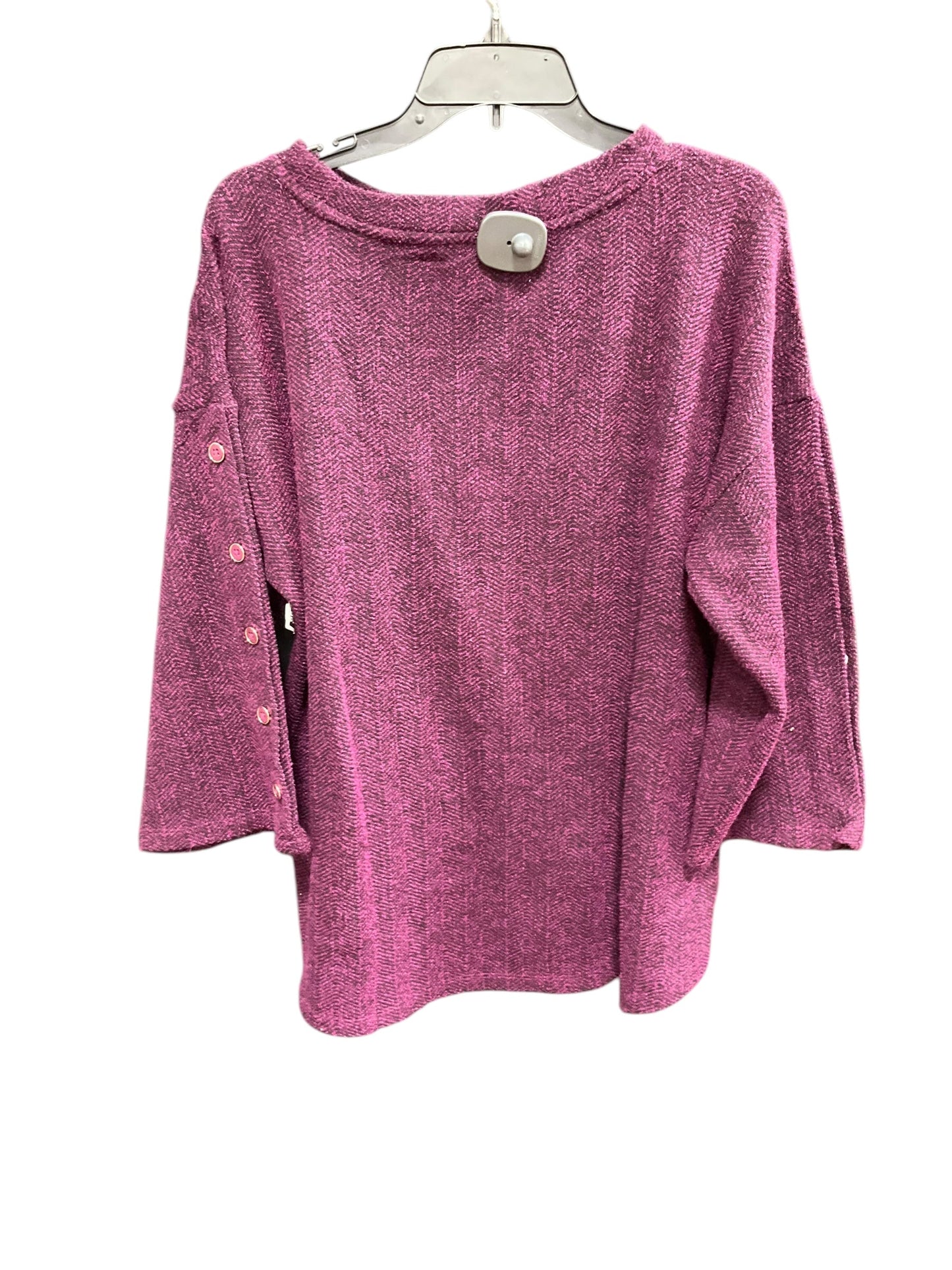 Top Long Sleeve By Liz Claiborne In Purple, Size: Xxl