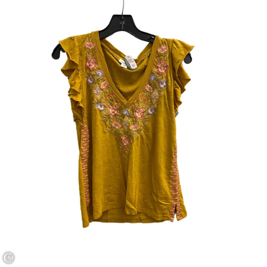 Top Short Sleeve By Sundance In Yellow, Size: Xs