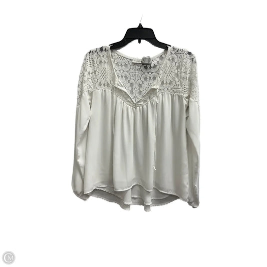 Top Long Sleeve By Abercrombie And Fitch In White, Size: S