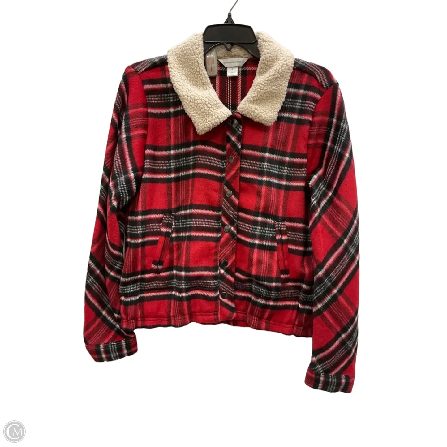 Jacket Shirt By Christopher And Banks In Plaid Pattern, Size: S