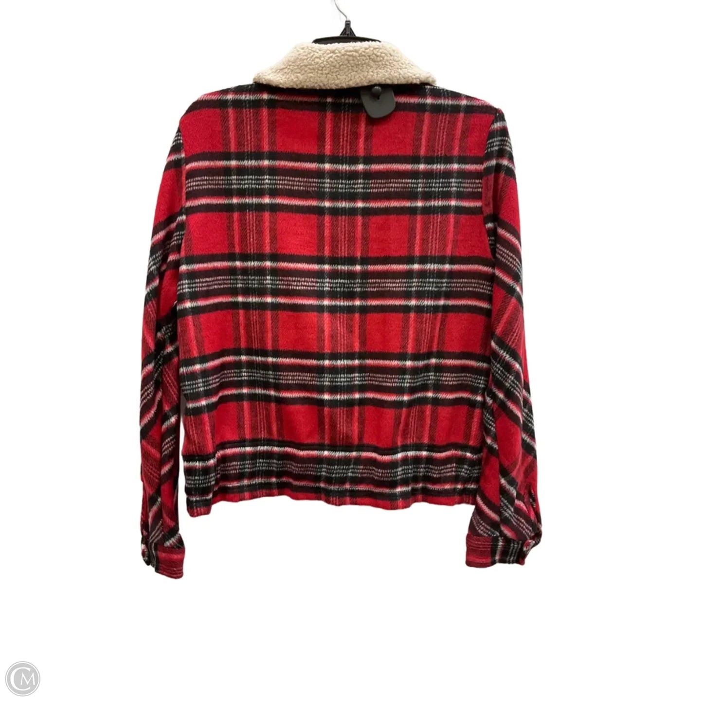 Jacket Shirt By Christopher And Banks In Plaid Pattern, Size: S