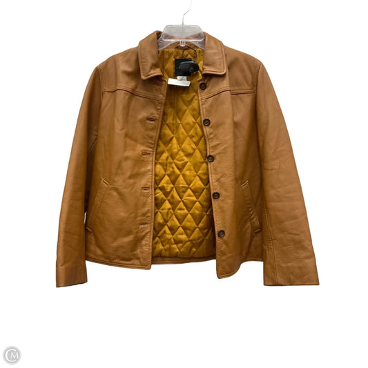 Jacket Leather By J. Crew In Tan, Size: M