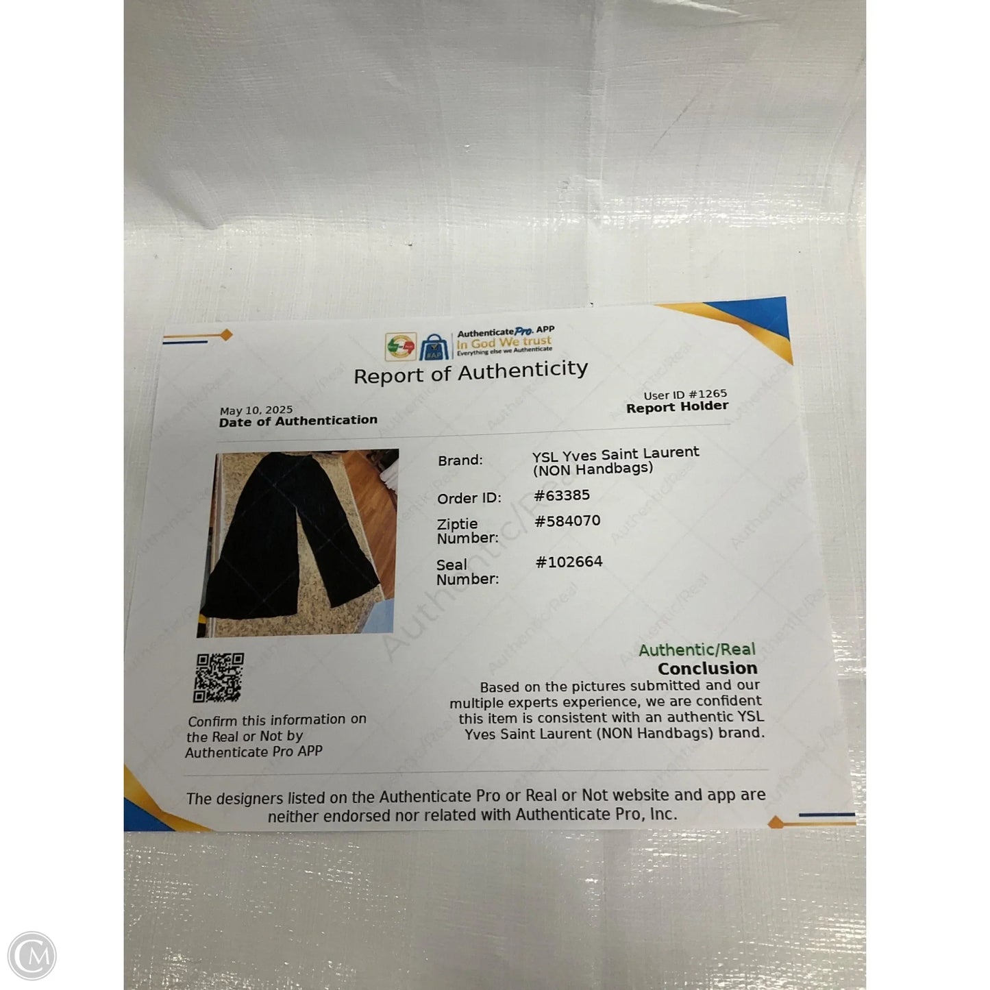 Pants Luxury Designer By Yves Saint Laurent In Black, Size: 8