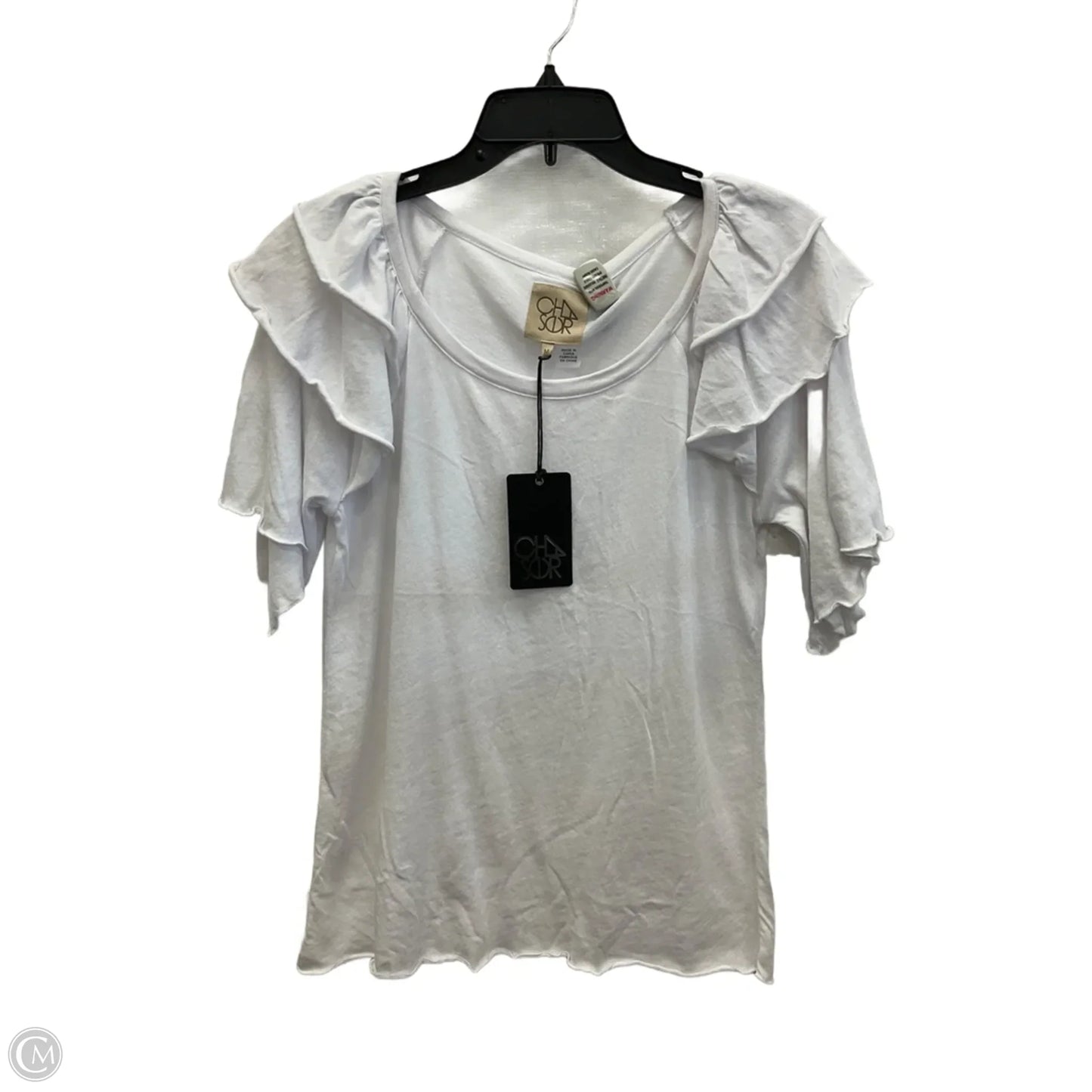 Top Short Sleeve By Chaser In White, Size: M