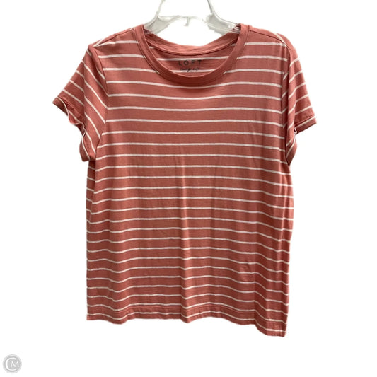 Top Sleeveless By Loft In Pink & White, Size: L