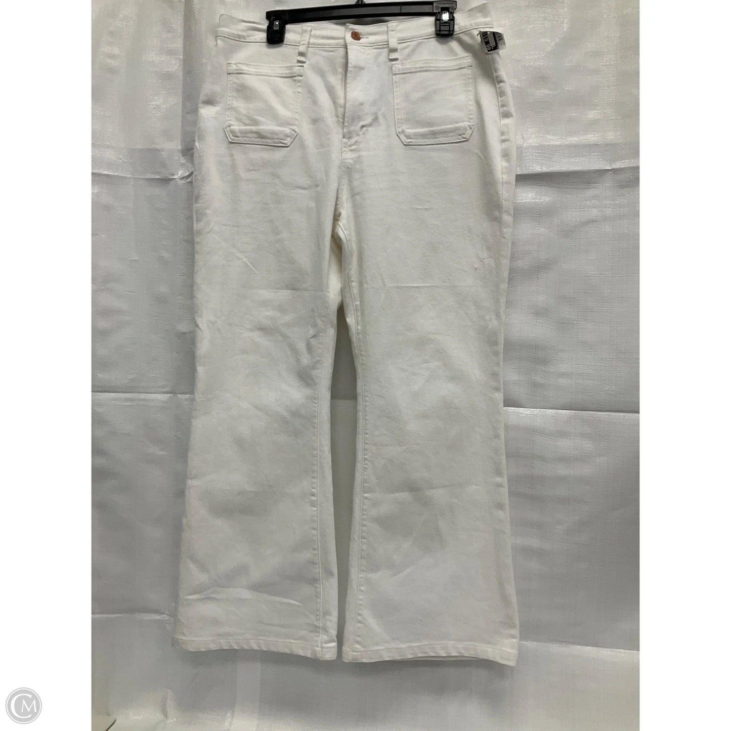Jeans Flared By Gap In White Denim, Size: 12