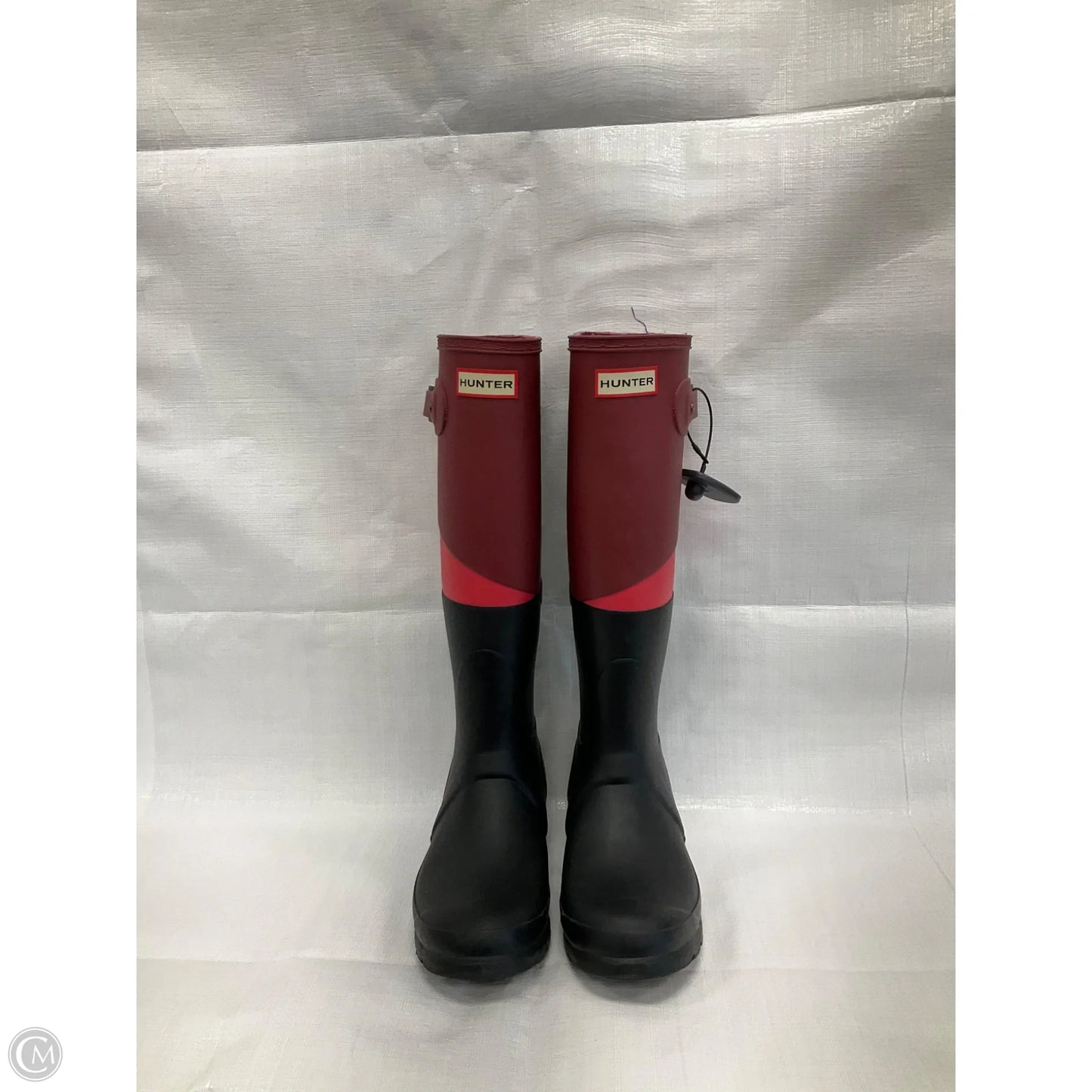 Boots Rain By Hunter In Black & Red, Size: 6