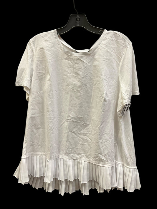 Top Short Sleeve By Simply Vera In White, Size: L