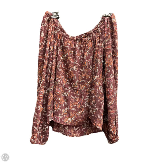 Top Long Sleeve By Loft In Maroon, Size: Xs
