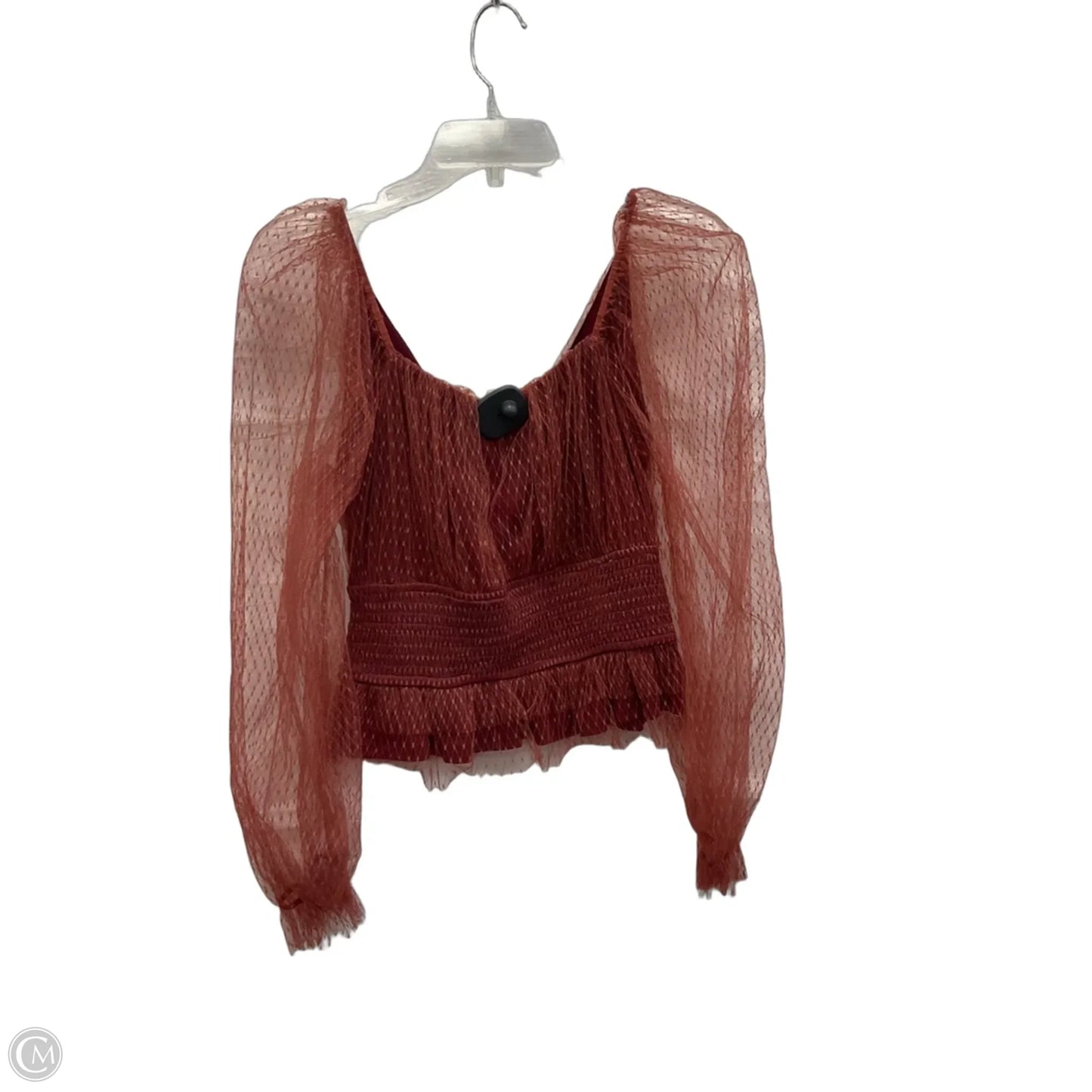 Top Long Sleeve By Anthropologie In Brown, Size: S
