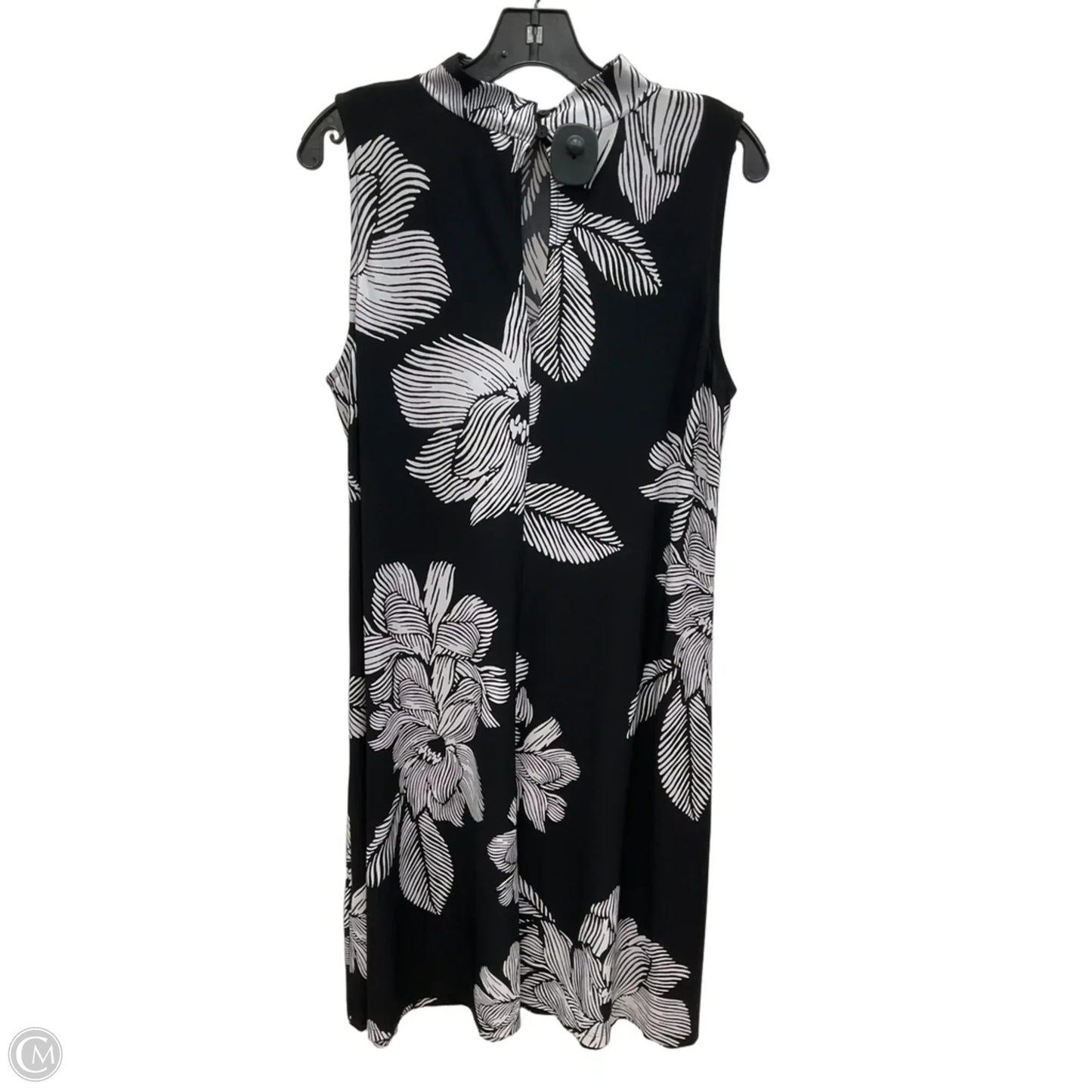 Dress Casual Midi By Chicos In Black & White, Size: L