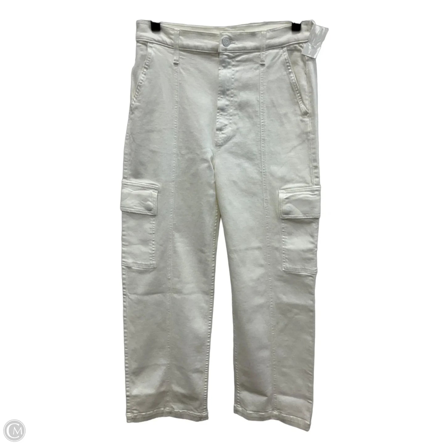 Jeans Straight By Mother In White Denim, Size: 6