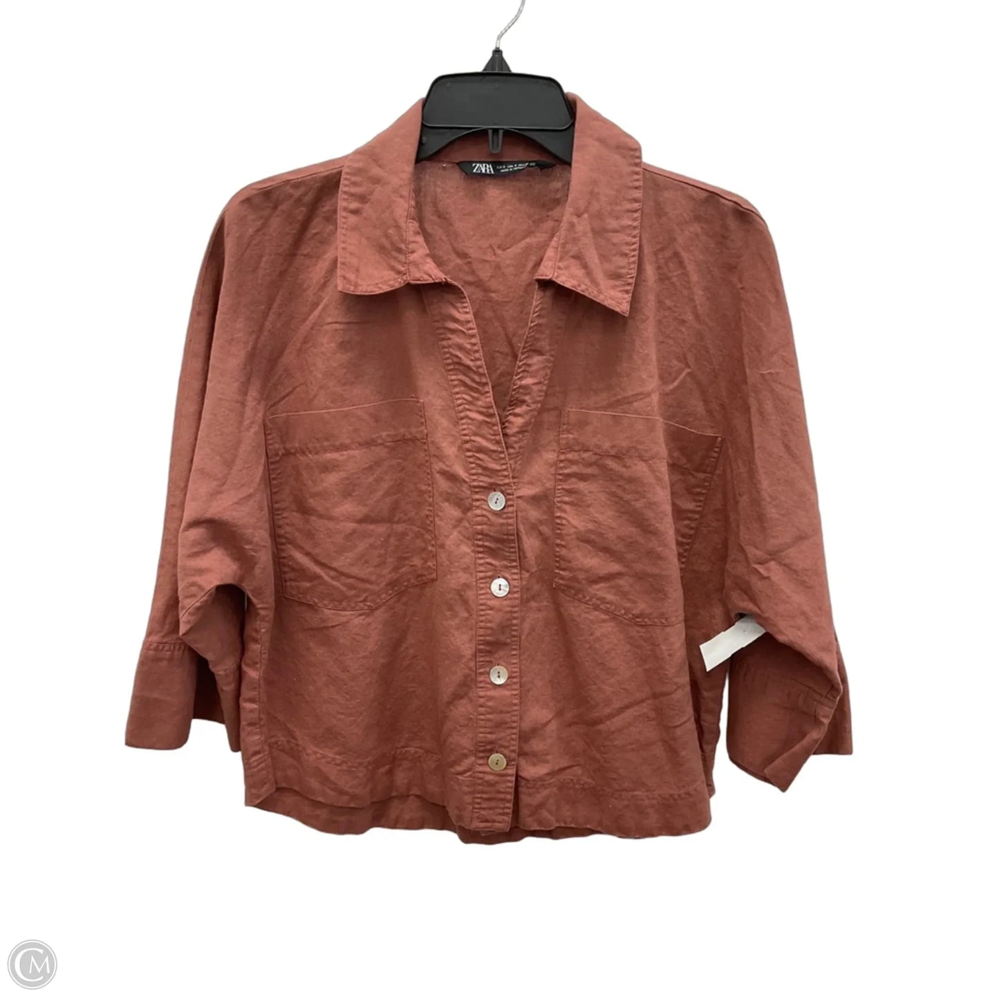 Blouse 3/4 Sleeve By Zara In Red, Size: S