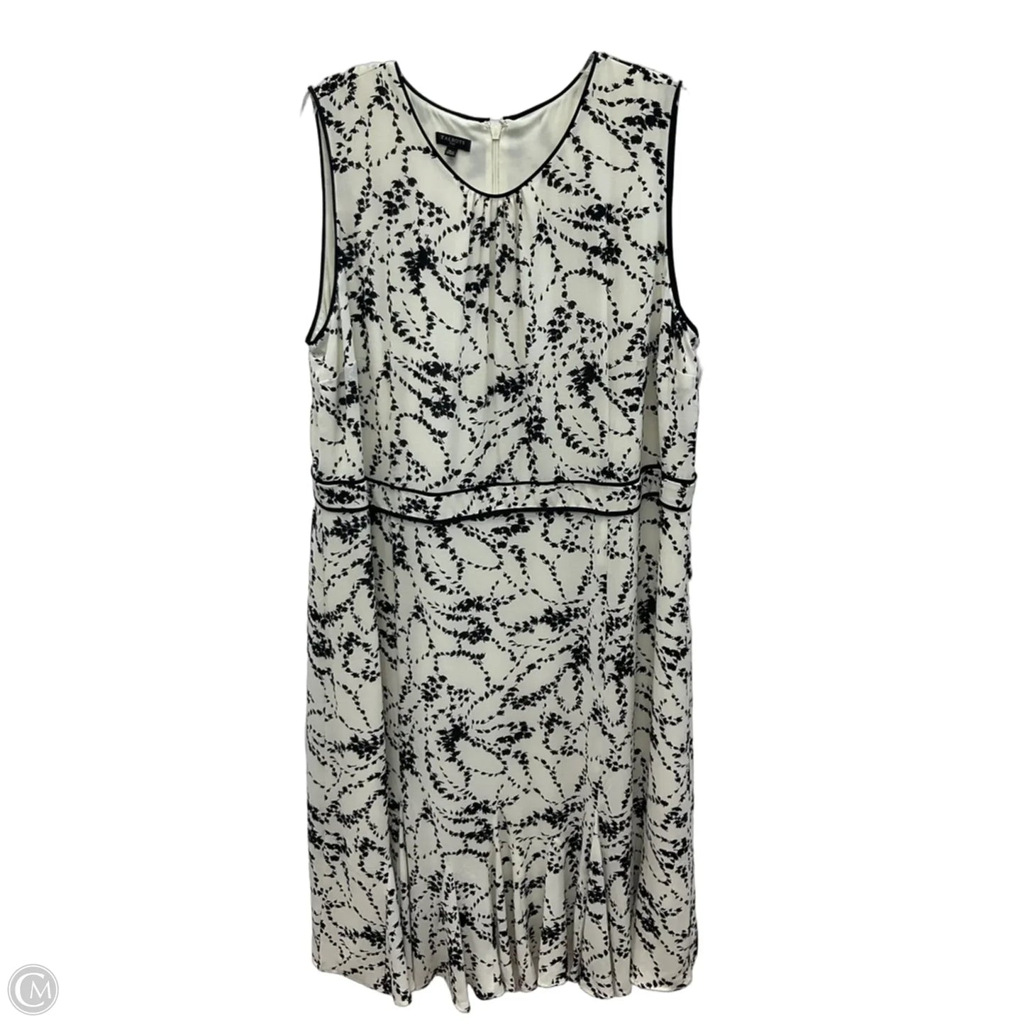 Dress Casual Midi By Talbots In Black & Cream, Size: Xl