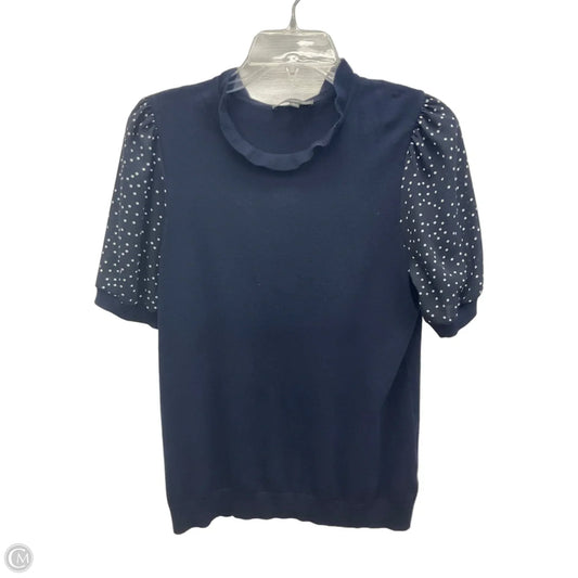 Top Short Sleeve By Adrianna Papell In Navy, Size: M