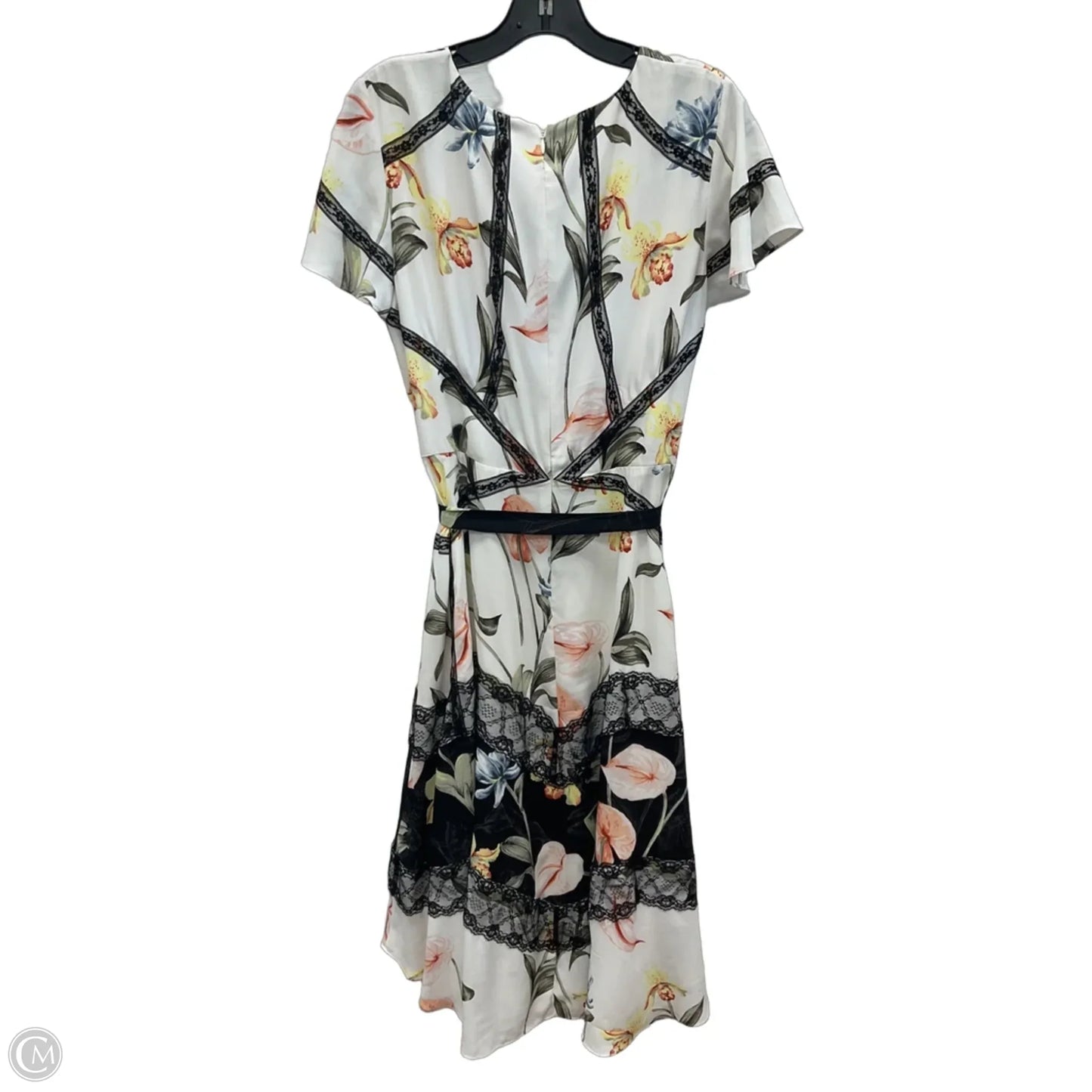 Dress Casual Midi By White House Black Market In Floral Print, Size: Xl