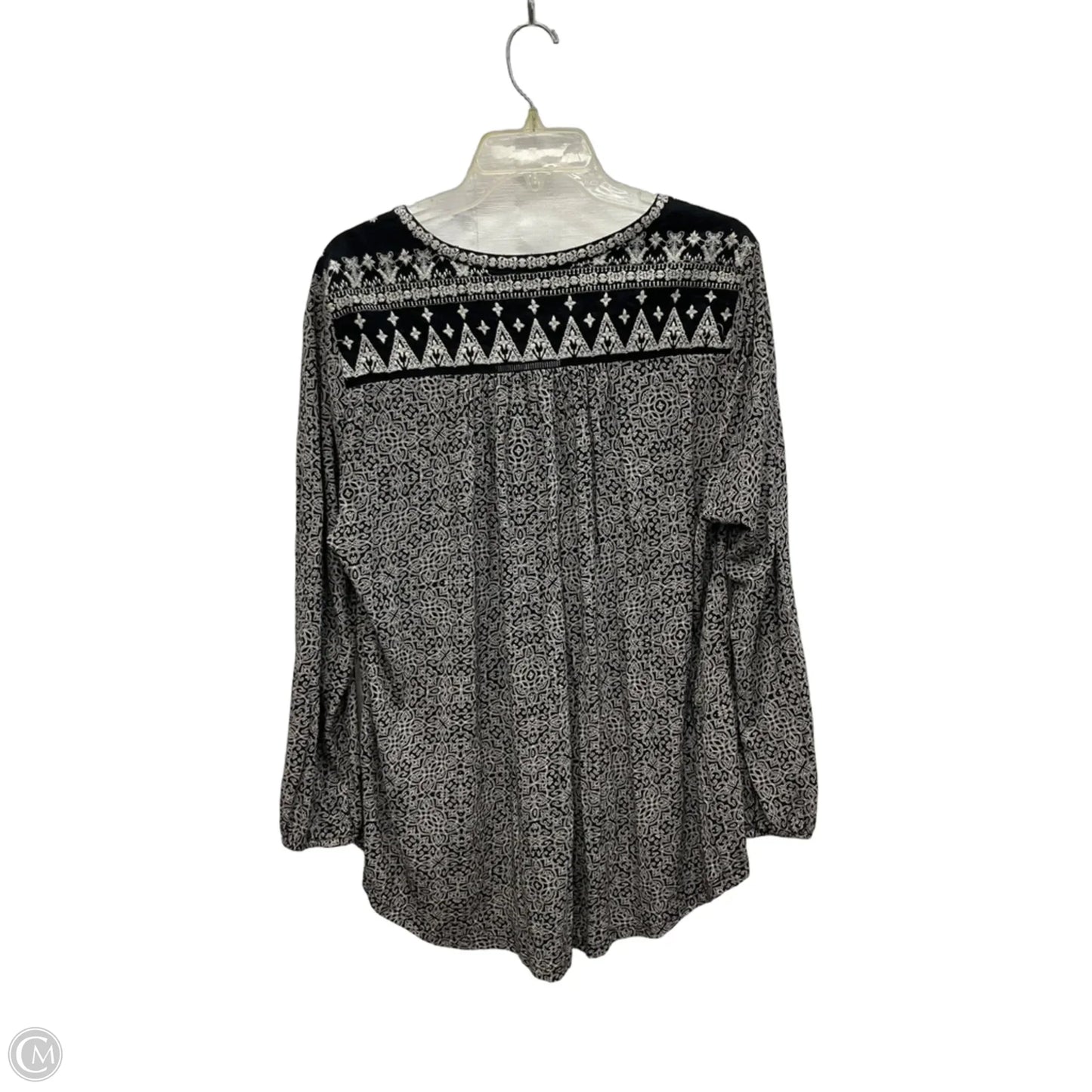 Top Long Sleeve By Lucky Brand In Black & White, Size: 1x