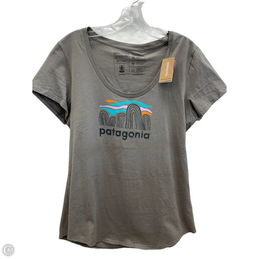 Athletic Top Short Sleeve By Patagonia In Grey, Size: M