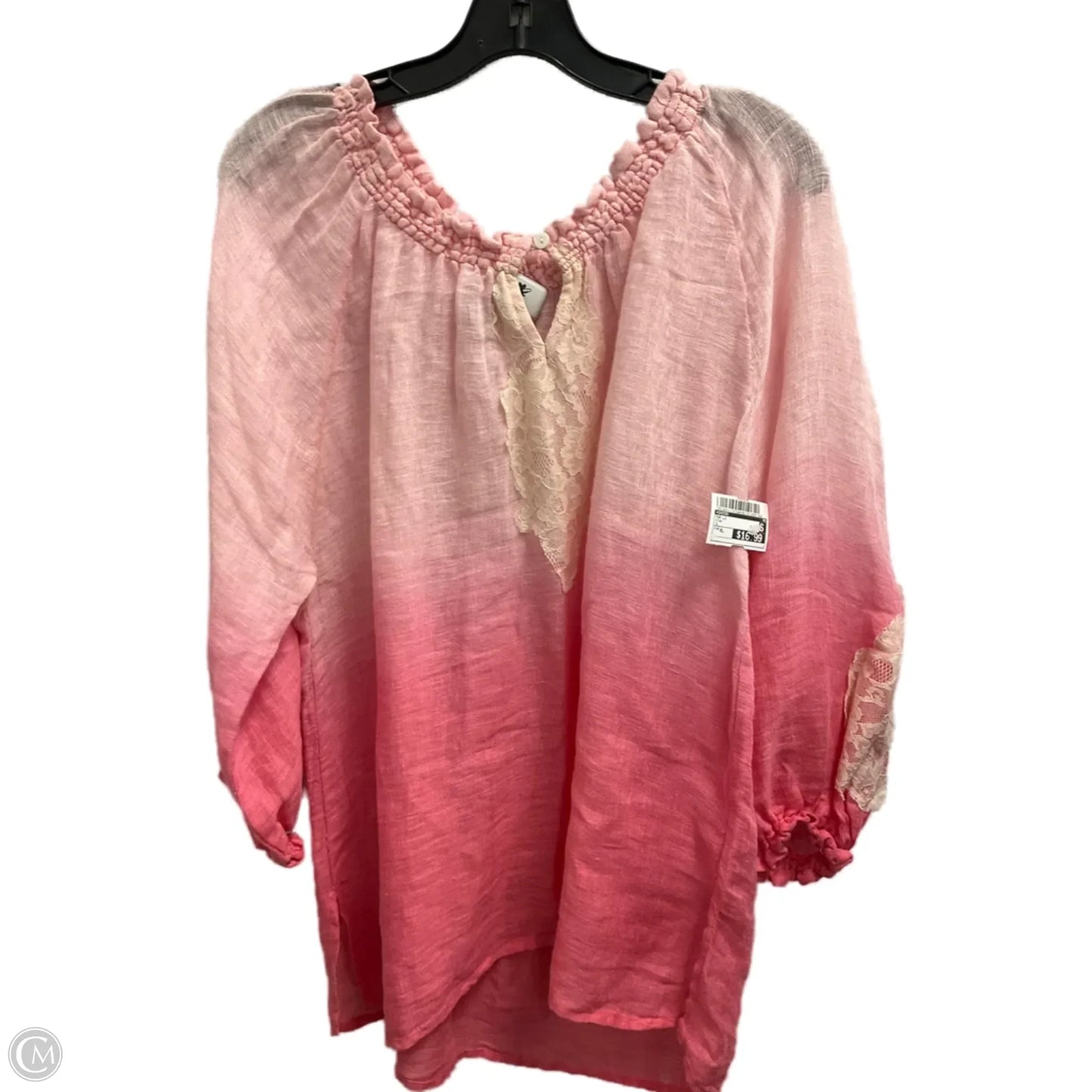 Top Long Sleeve By Chicos In Pink, Size: Xl