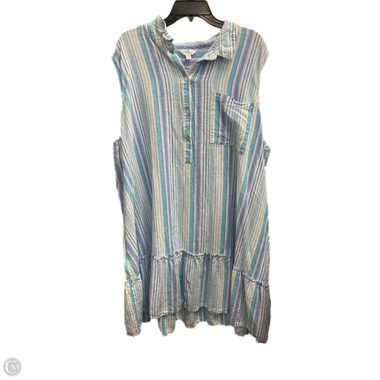 Dress Casual Midi By Time And Tru In Blue, Size: 3x