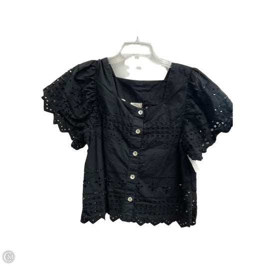 Top Short Sleeve By Nicole Miller In Black, Size: S