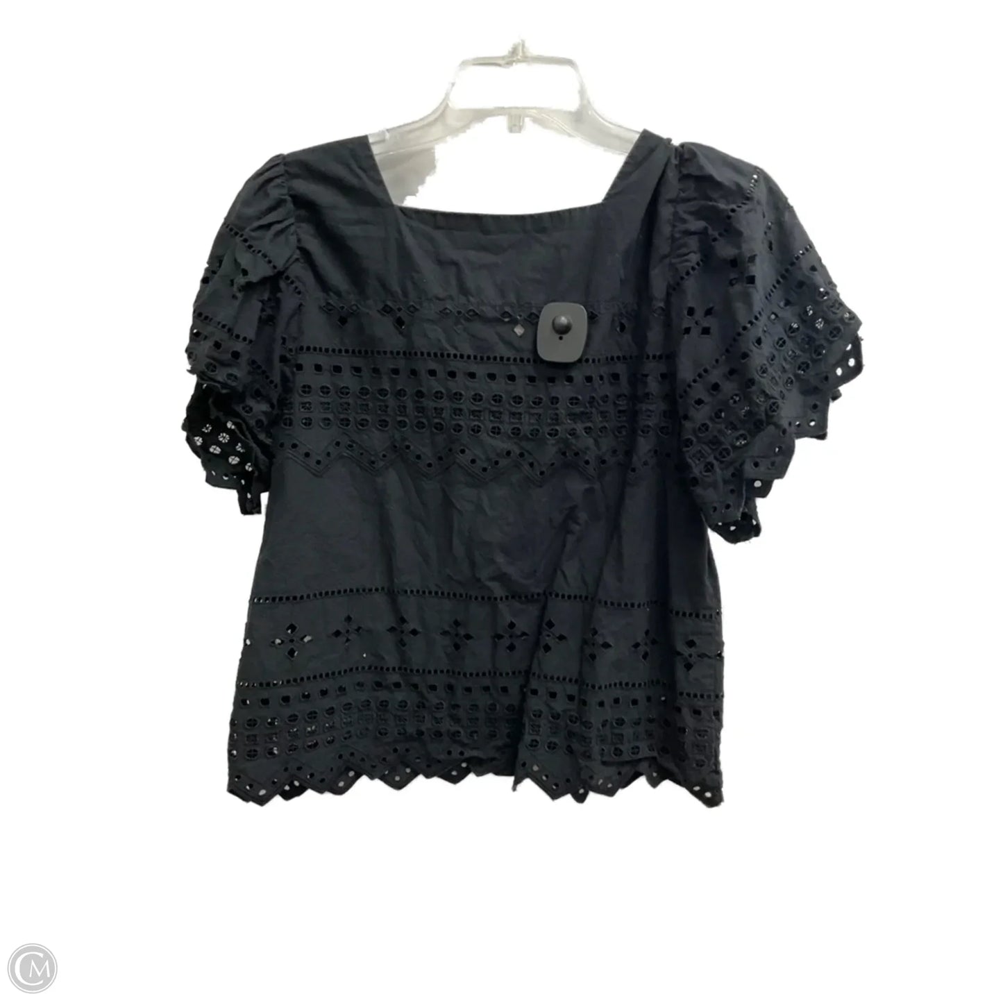 Top Short Sleeve By Nicole Miller In Black, Size: S