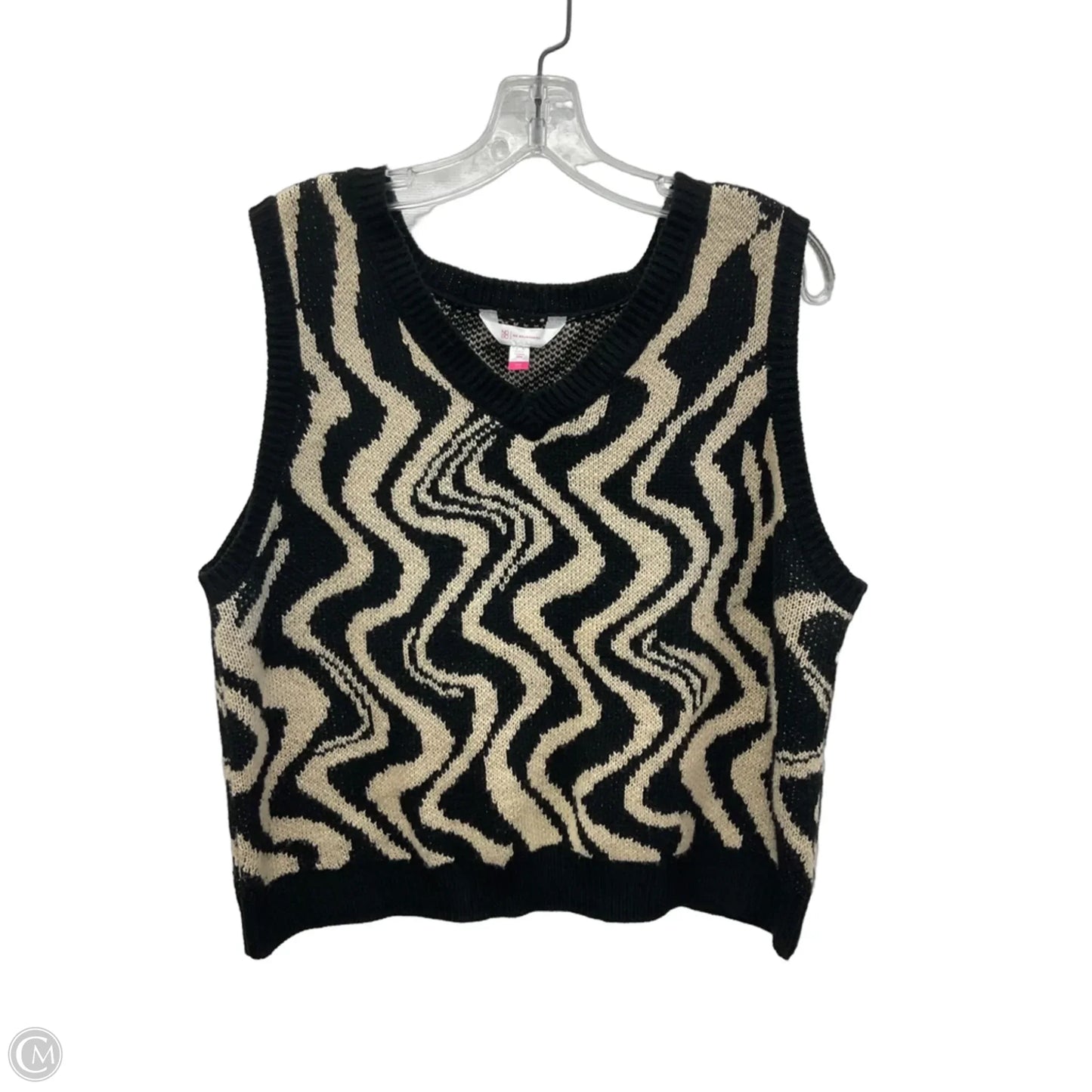 Vest Sweater By No Boundaries In Black & Cream, Size: Xxl