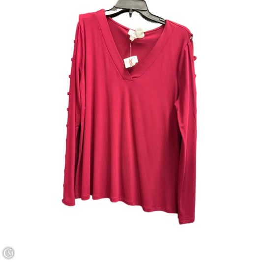 Top Long Sleeve By Cupio In Maroon, Size: M
