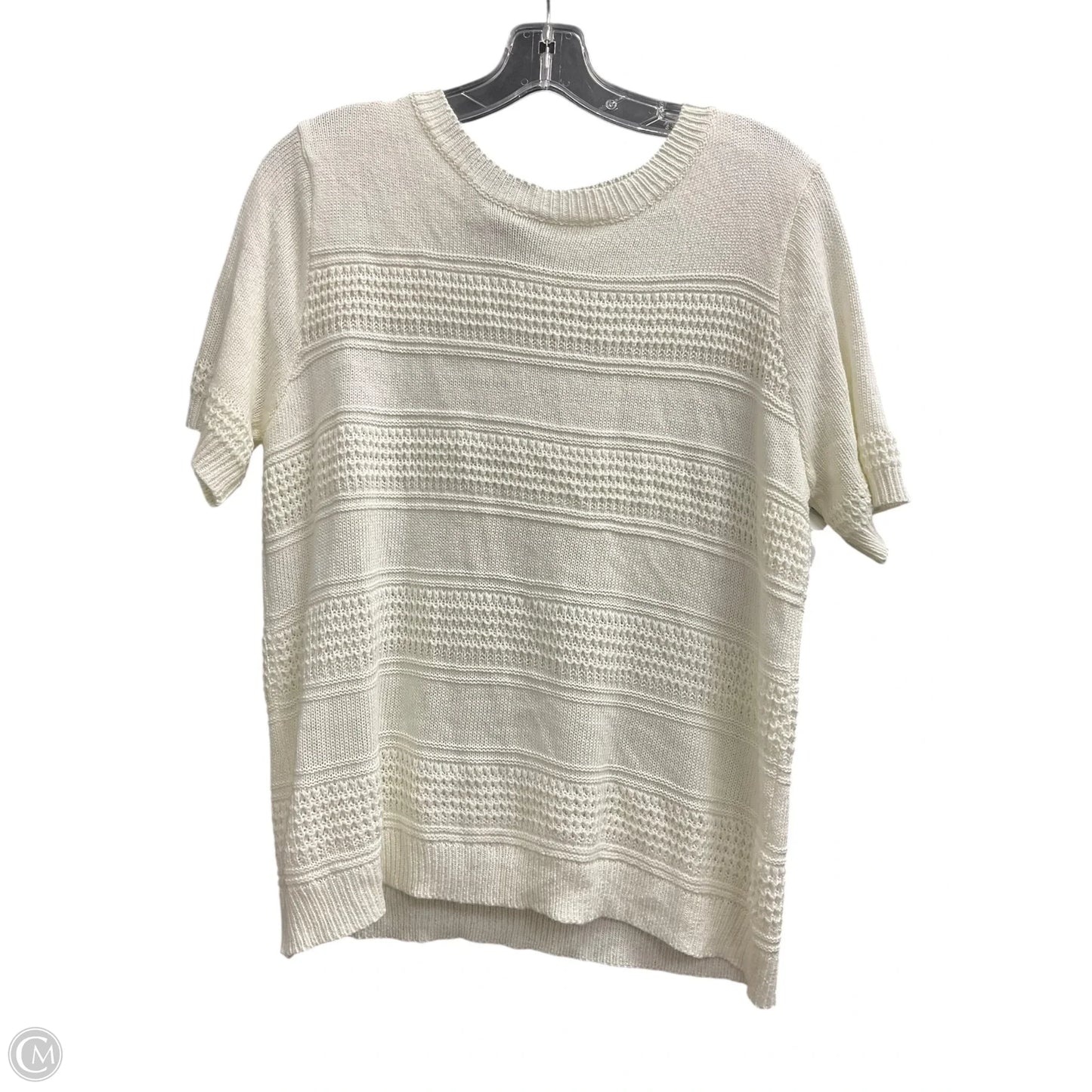 Top Short Sleeve By Staccato In White, Size: L