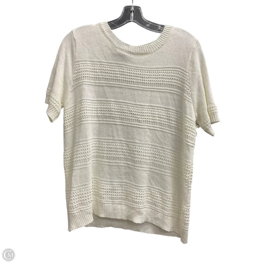 Top Short Sleeve By Staccato In White, Size: L