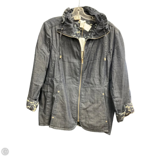 Jacket Denim By Chicos In Blue Denim, Size: Xl