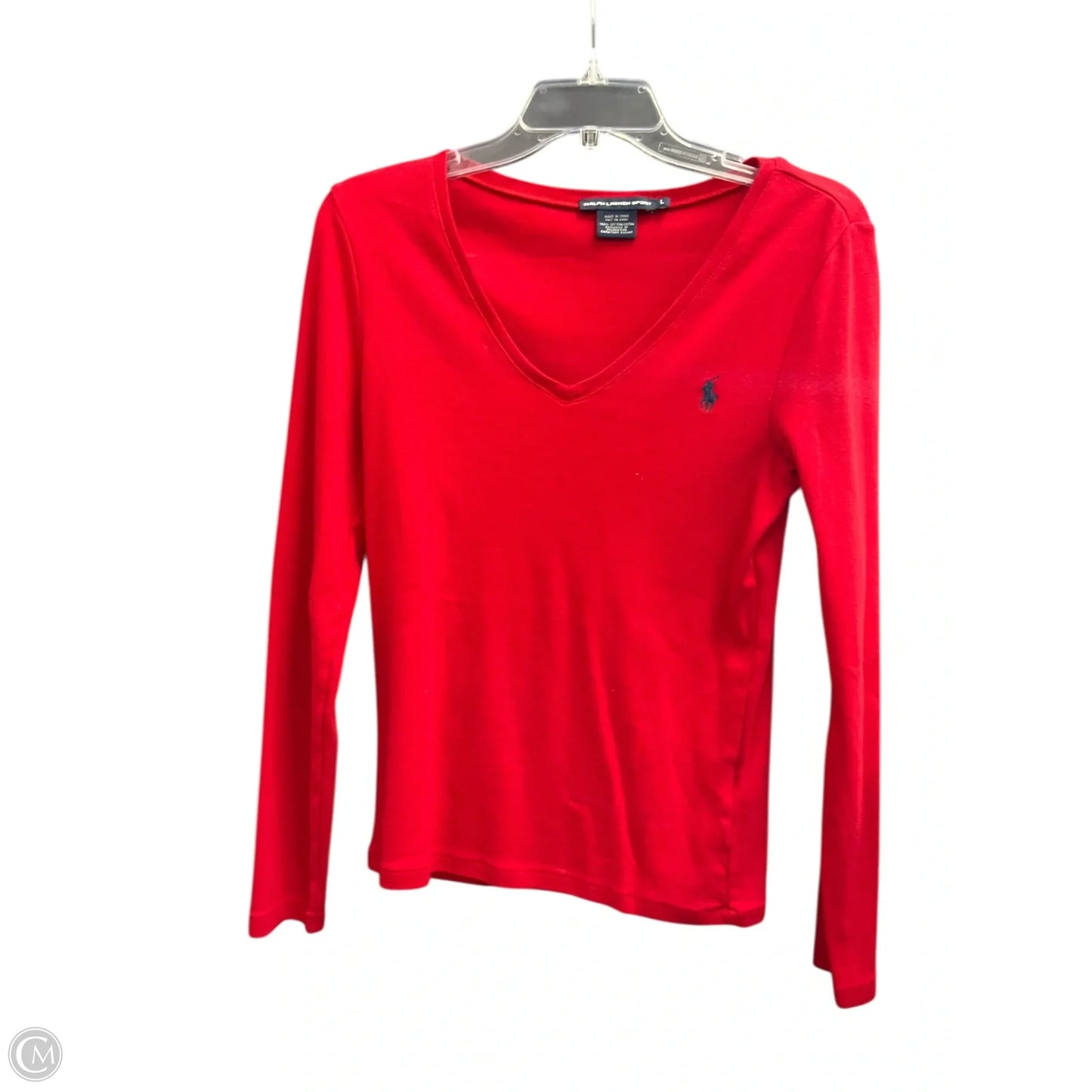 Top Long Sleeve By Ralph Lauren In Red, Size: L