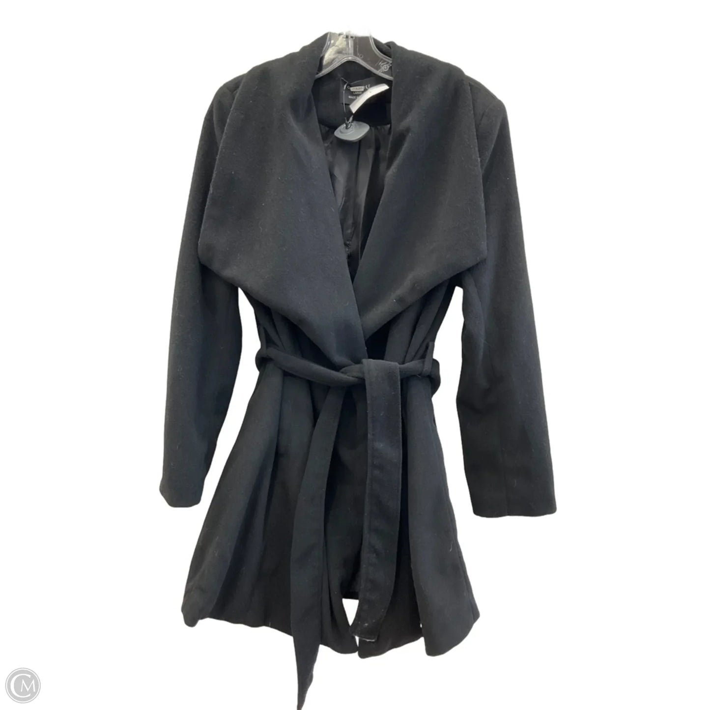 Coat Peacoat By Love Tree In Black, Size: L