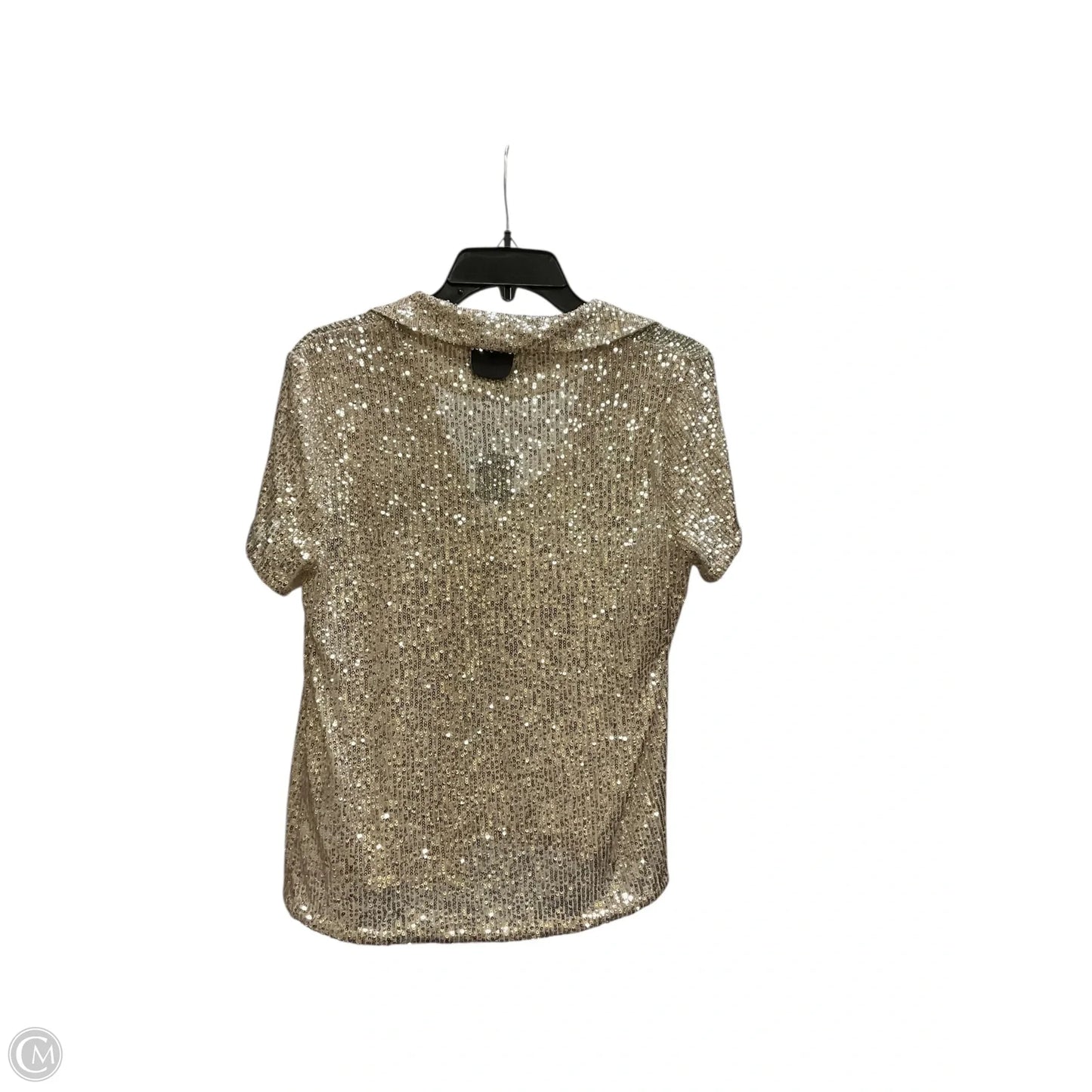 Top Short Sleeve By Inc In Silver, Size: M