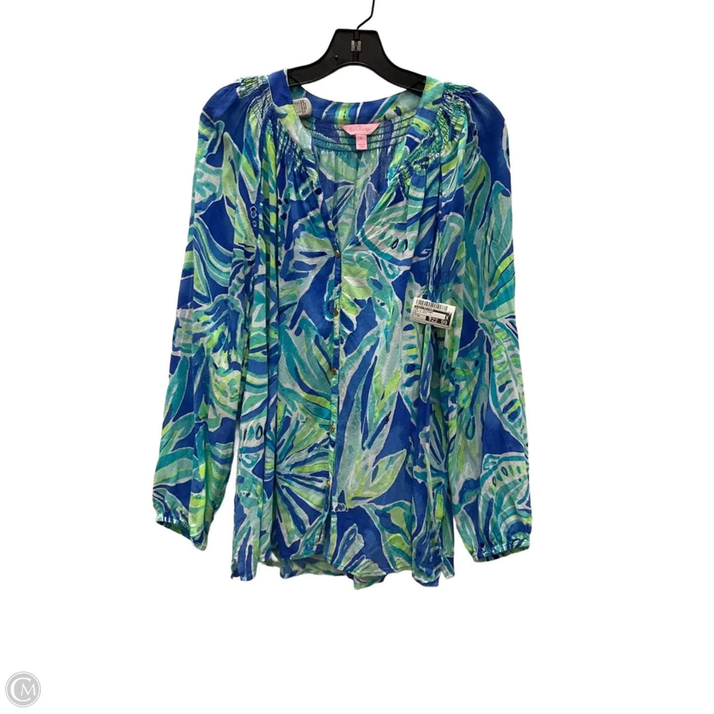 Top Long Sleeve Designer By Lilly Pulitzer In Blue & Green, Size: Xl