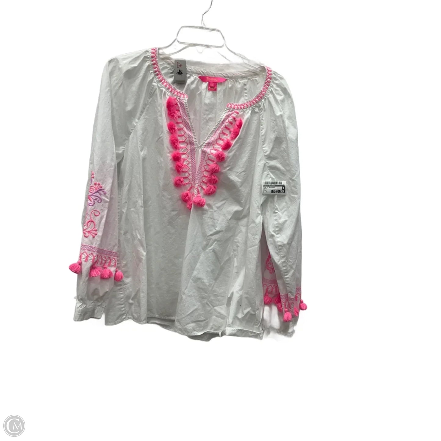 Top Long Sleeve Designer By Lilly Pulitzer In White, Size: L