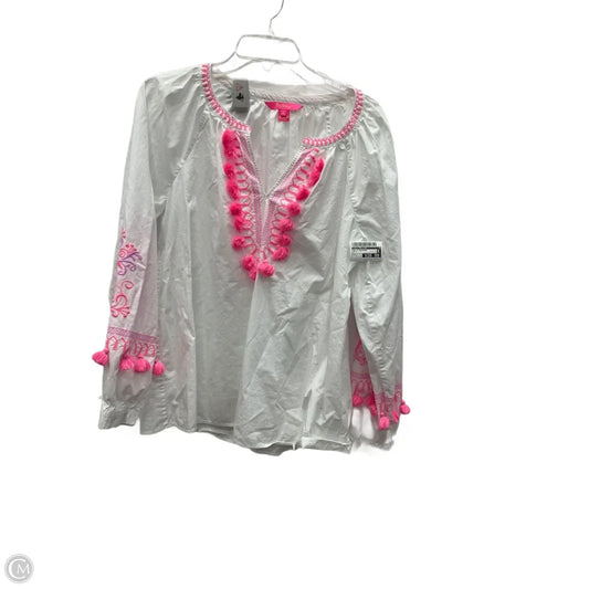 Top Long Sleeve Designer By Lilly Pulitzer In White, Size: L
