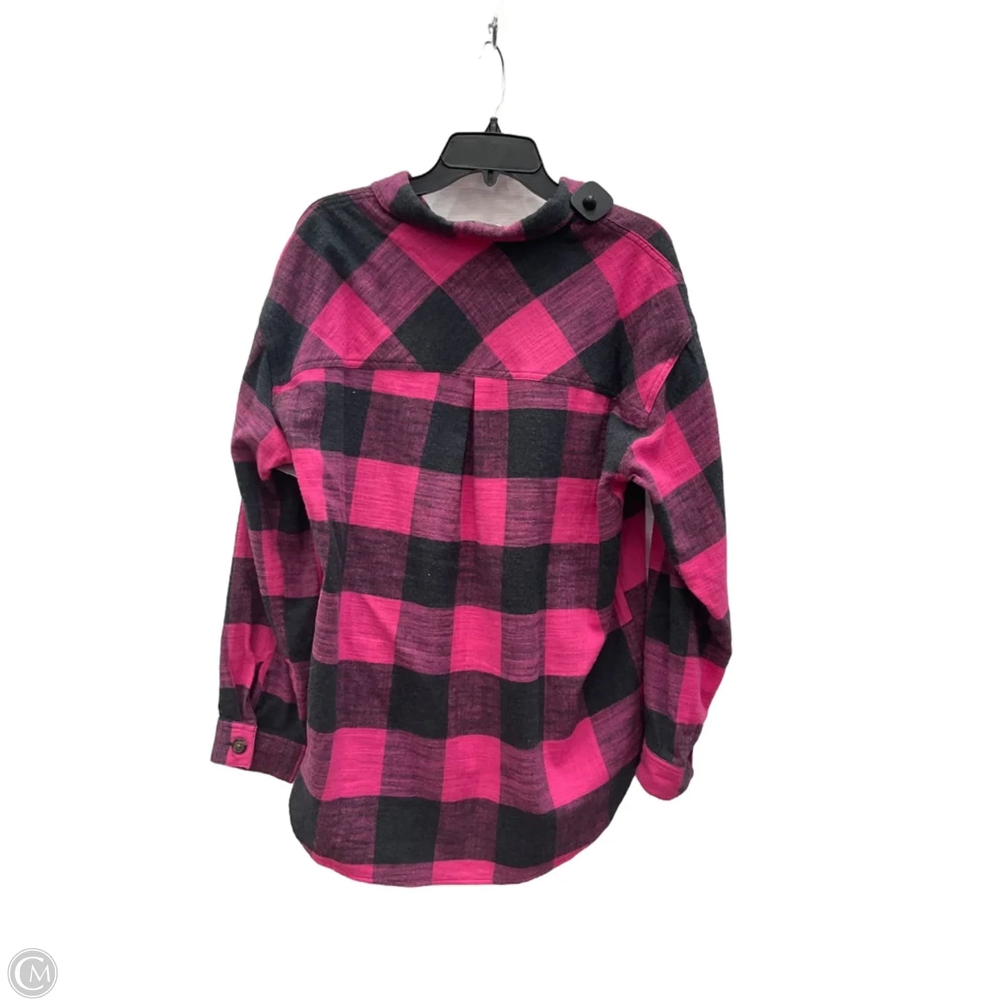 Blouse Long Sleeve By Maurices In Checkered Pattern, Size: L