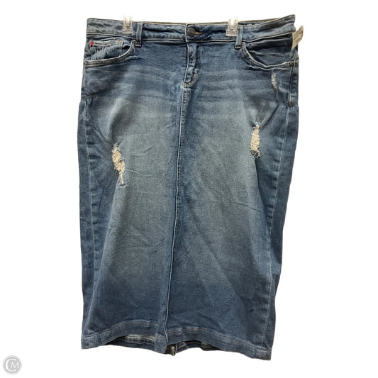 Skirt Midi By Clothes Mentor In Blue Denim, Size: 18