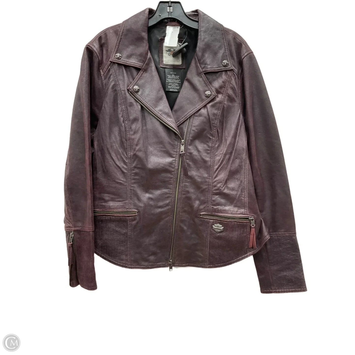 Jacket Leather By Harley Davidson In Maroon, Size: 2x