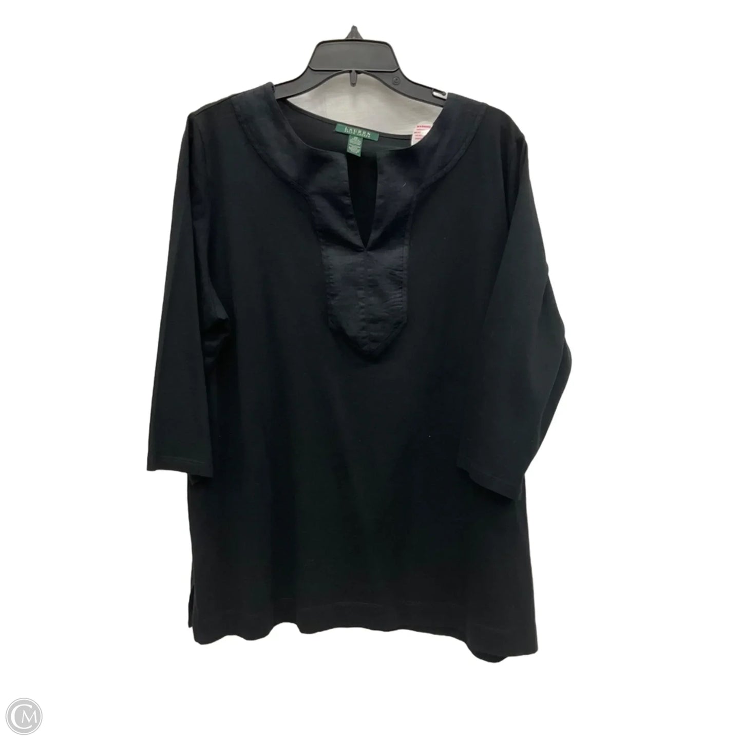 Top 3/4 Sleeve By Lauren By Ralph Lauren In Black, Size: 2x