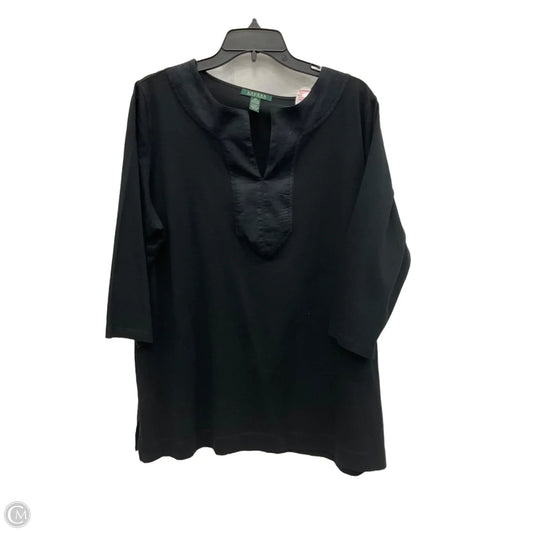 Top 3/4 Sleeve By Lauren By Ralph Lauren In Black, Size: 2x