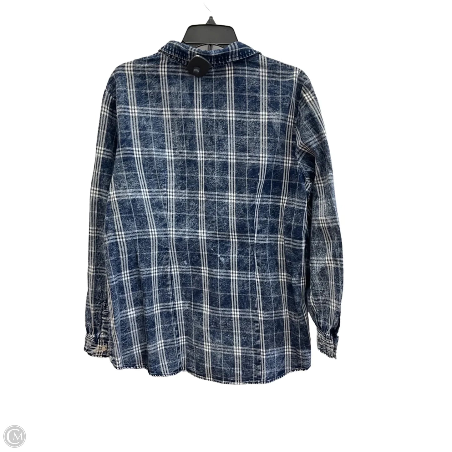 Blouse Long Sleeve By Reba In Plaid Pattern, Size: L
